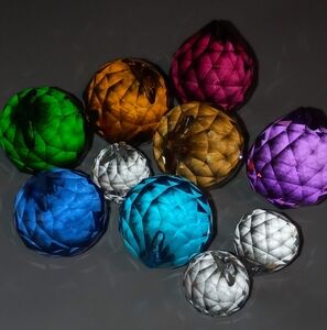 Vintage Feng Shui Faceted Crystal Balls Various Colors